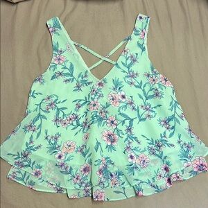 Decree Green and Pink Camisole Top